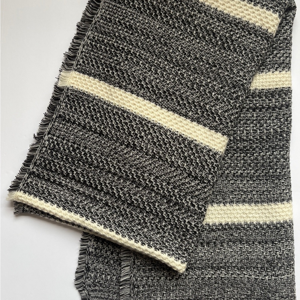 Banana Republic Charcoal and Ivory Knit Scarf